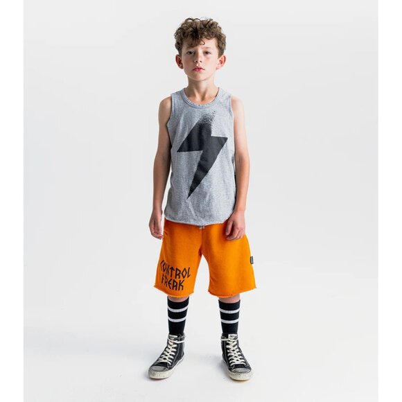 Nununu Control Freak Sweatshorts in Orange Sun - Picture 2 of 5